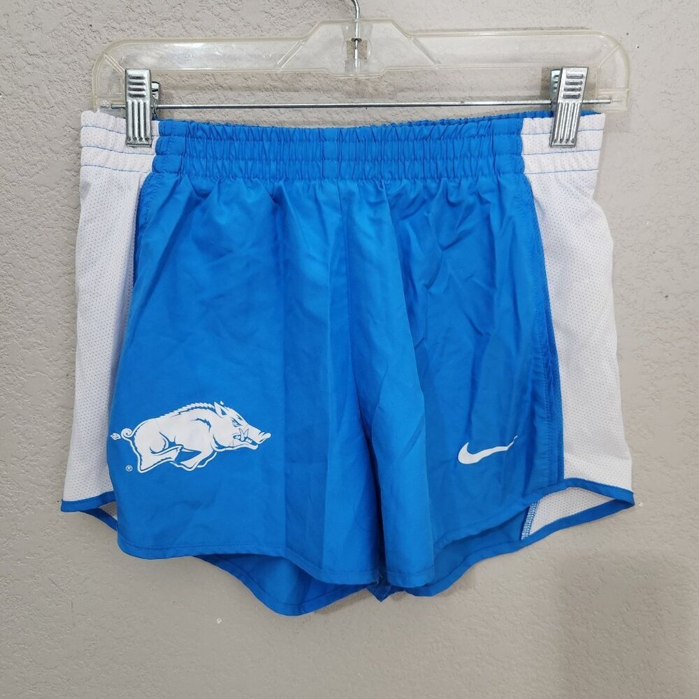 Nike Dri-Fit Blue Razorbacks Athletic Shorts With White Mesh Sides Size S
